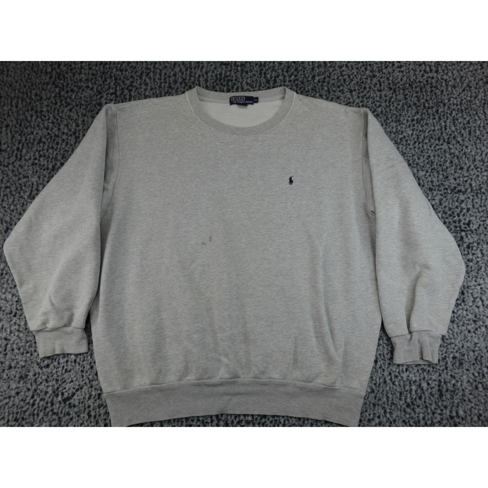 Polo Ralph Lauren Crewneck Sweatshirt Mens XL Gray Embroidered Pony Cotton Blend